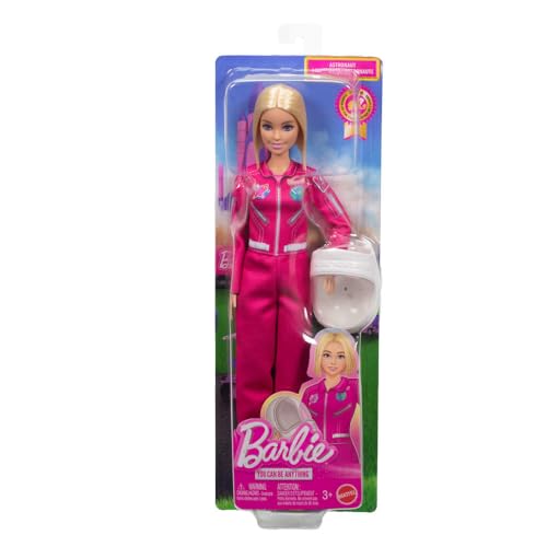 Image of Barbie Careers Astronaut Fashion Doll Wearing Removable Look with Pink Spacesuit & Shoes, Plus Helmet Accessory, 2026 Career of The Year