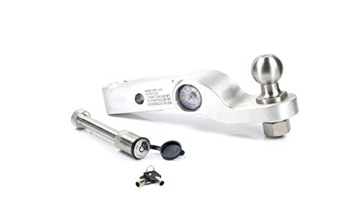 Weigh Safe Fixed Height Ball Mount WSFH2-2-01-KA, 2" Drop & 2" Receiver, 10,000lbs GTW, 1,500lbs Tongue Weight - Built-in Tongue Weight Gauge, 2" Stainless Steel Tow Ball & Receiver Pin
