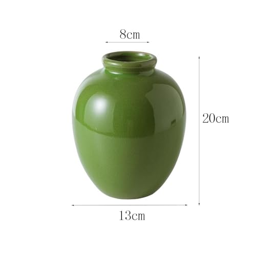 Vase en céramique vert vintage pot fleurs hydroponique table - 3