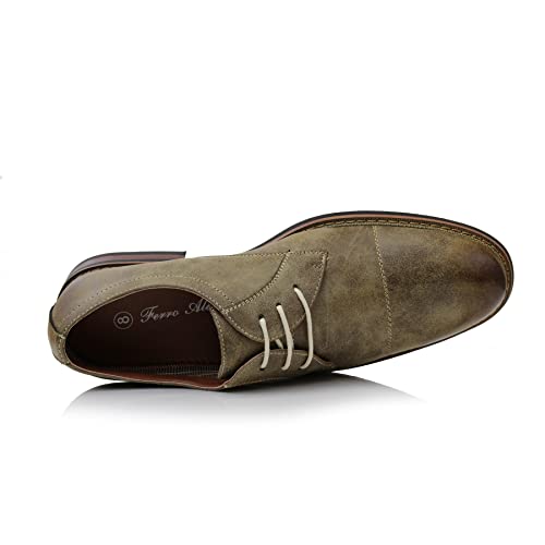 Image of Ferro Aldo Men's Modern Cap-Toe Derby Collection | Statement Dress Shoes in Floral, Woven, & Classic Styles