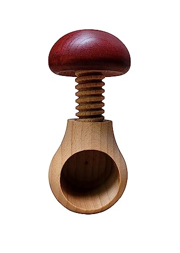 Wooden World Nutcracker made from natural beech wood - VERY SOLID - mushroom claret, Braun, 100x60mm - Image 3