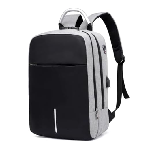 Mochila Executiva Antifurto Masculina Feminina Impermeável com Cadeado e Entrada USB – Para Notebook até 15,6” Trabalho Viagem Escola (Cinza)