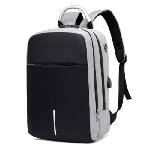 Mochila Executiva Antifurto Masculina Feminina Impermeável com Cadeado e Entrada USB – Para Notebook até 15,6” Trabalho Viagem Escola (Cinza)