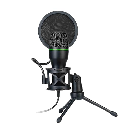 Computer Mic Bundle - de transmisión de Podcast, Micrófono de Condensador | Condenser Studio Micrófono, micrófono de PC con Boom de Tijera Ajustable, Control de Volumen de Montaje de micrófono p