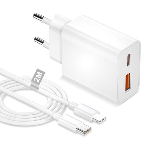 Ya en manzanajugosa.com: Cargador iPhone Carga Rapida con Cable Lightning 2M[Apple MFi Certificado], 2 Puertos 20W Cargador USB C cargador Tipo C Enchufe USB Charger para iPhone 14/13/12 Mini/11 Pro Max/X/XR/XS/8 Plus/SE/iPad