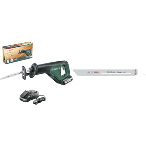 Bosch Akku Säbelsäge AdvancedRecip 18 (ohne Akku, 18 Volt System, im Karton) + 5x PRO Pallet S1022HFR Repair fast Säbelsägeblatt (für Stahl, Holz mit Nägeln, Länge 200 mm, Zubehör Säbelsäge)