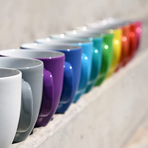 Mahlwerck Jumbotasse, große Kaffeetasse aus Premium Porzellan mit hoch-glänzender Oberfläche, Geschenktasse, Lagoon Blue, 400ml – Ansicht 5