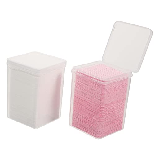 FOMIYES 2 ボックス まつげワイプ 爪用ジェルポリッシュリムーバー ワンダーワイプ ジェルネイルリムーバー オフ 用品 まつげエクステ接着剤クリーニングパッド 糸くずの出ないワイプ 不織布