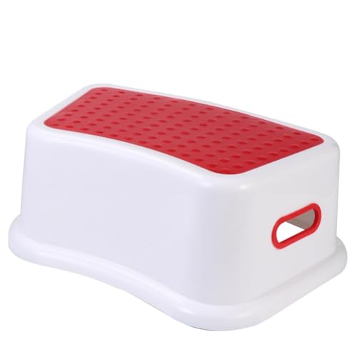 Tabouret pour bébés antidérapant en plastique PP rouge - 2