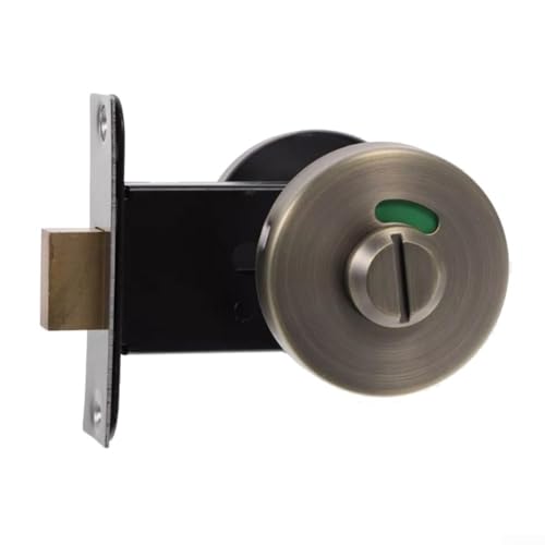 Yuanpgky Serrure de porte pour chambre d'hôtel, indicateur de salle de bain en acier inoxydable avec statut vacant/engagé (vert/rouge), style bronze rétro, antirouille et résistant à l'usure, pour