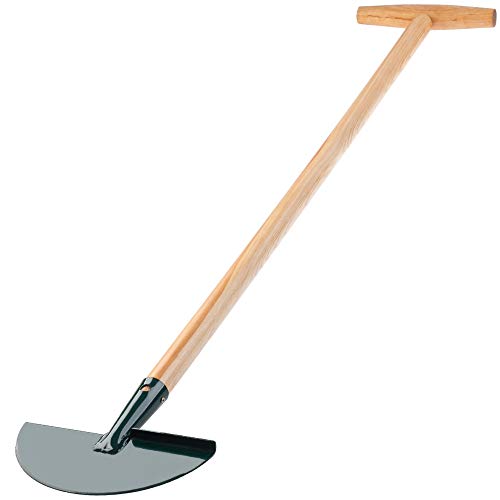 KADAX Coupe-bordure en acier avec manche en bois solide pour jardin, mauvaises herbes, coupe-bordures (poignée T)