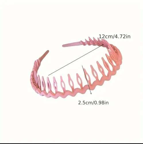 Image of Multi-Color Zigzag Hair Band Set, 12 cm Length, Plastic Hair Accessories for Women, 8 Colors