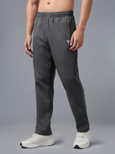 Image of TECHNOSPORT Men's Solid Slim Fit Sports Track Pants with TS LYTRA | Quick-Dry, Moisture-Wicking, UPF 50+ & Odour-Resistant Activewear for Gym, Running & Training