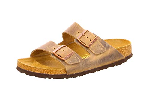 Image of Birkenstock Womens Arizona Tabacco Brown Waxy Leather Sandals 39 EU (M6 /L8 US) N 352203