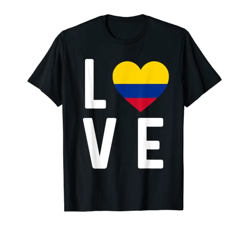 I Love Colombia Flagge Karte Kolumbian Pride Souvenir Camiseta T-Shirt
