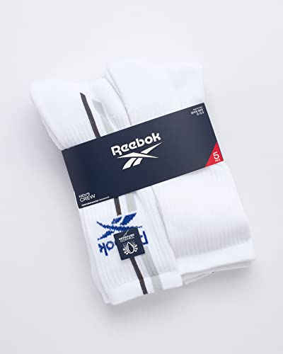 Reebok Mens Crew Socks - Moisture Wicking Athletic Cushioned Socks, 5 Pack - image 2
