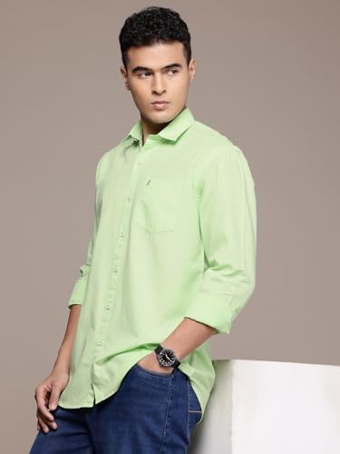 Image of Men's Cotton Linen Solid Shirt | Slim Fit Full Sleeve Casual Shirt | Lightweight | Breaethable | Stylish