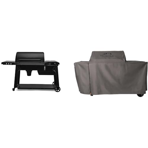 Bundle of Traeger Grills TFB97JLH Woodridge Pro Electric Wood Pellet Grill and Smoker + Traeger Full-Length Grill Cover - Woodridge Pro/Elite