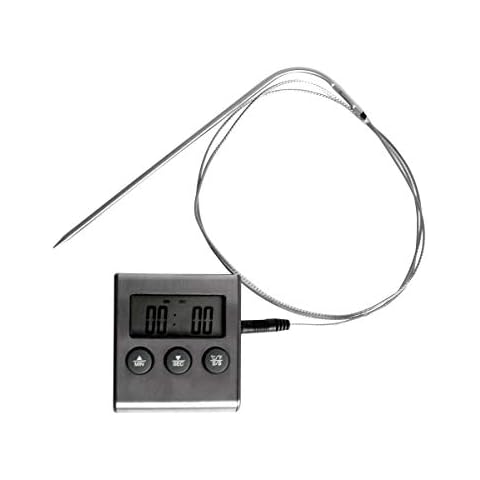 PROJECTS Fleischthermometer digital magnetisch 'Kitchen' mit Timer inkl. Batterie schwarz silber Cover