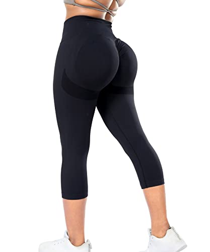RIOJOY Capri Sport Leggings Damen 3/4 High Waist Push Up Booty Seamless...