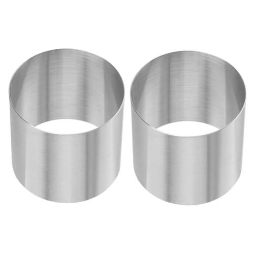 ABOOFAN 2Pcs Stainless Steel Baking Rings Cake Ring for Pancakes Tarts and Desserts Heat Resistant Kitchen Tool for Easy Baking and Decorating