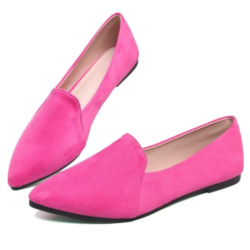 WENJIAZHIZHI Ballet Flats for Women Comfortable Women's Flats Memory Foam Slip on Pointed Toe Flats Shoes Women Solid 5