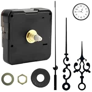 HENGBIRD Mécanisme Horloge Murale avec Aiguilles, Mouvement à Quartz Silencieux et Radiopiloté, Axe de 16,5 mm, Mouvement de Remplacement