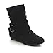 Forever Selena-58 Women's Fashion Mid Calf Flat Heel Side Zipper Slouch Boots,Black,10
