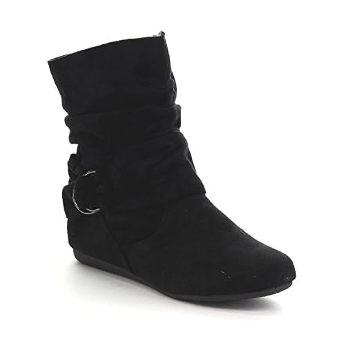 Beston Forever Selena-58 Women's Fashion Mid Calf Flat Heel Side Zipper Slouch Boots Black 10