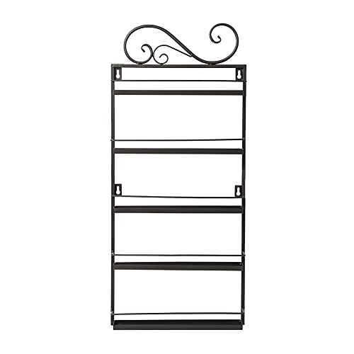 Meisax Nagellackregal Metall 5-Tier Nagellack Organizer für Tonie Ätherisches Öl Kleine Kosmetik Kinderspielzeug Kosmetik Aufbewahrung (Rechts hängend Schwarz)