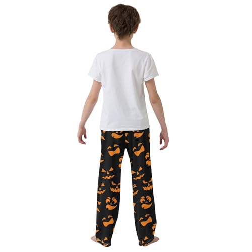 ZZXXB Halloween Ghost Boys Long Pants Soft Trousers Elastic Waist Kids Lounge Bottoms with Pockets S-XL3