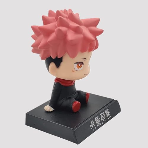 Image of Awestuffs Phone Holder Bobblehead Action Figure for Car Dashboard, Office Desk & Study Table (Pack of 1) (Yuji Itadori)