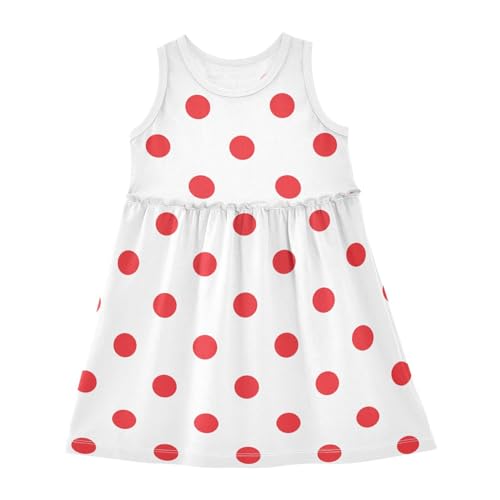 CaTaKu Girls' Sleeveless Dresses Toddler Girls Cute Print Summer Dresses for Girls Cotton Clothes School Outfits 2-8Y