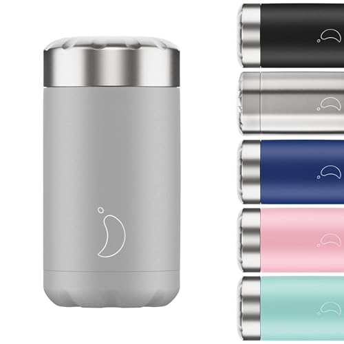 Image of Chilly's Food Pot - Leak-Proof, Premium Stainless Steel Reusable Food Container - Double-Walled Insulated for Hot or Cold Lunch Storage - Grey - 500ml
