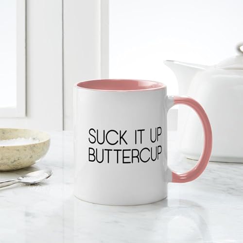 Mug de cerámica CafePress 11 oz blanco y rosa miniatura 6