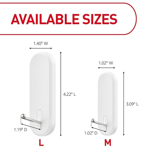 Image of Command Wire Hooks, Medium, White, 3 Hooks, 4 Strips