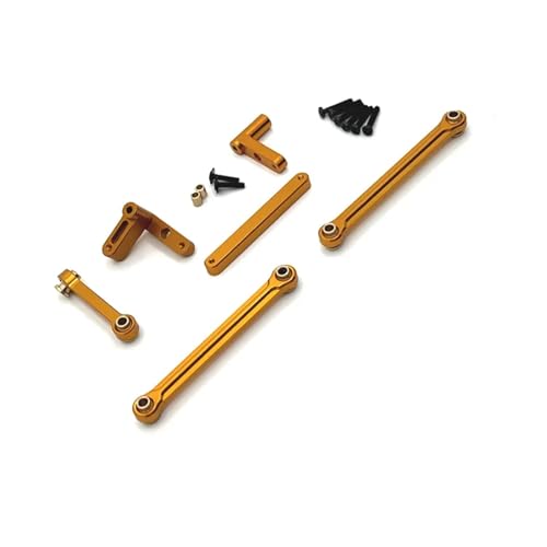 HLSONHENGM Metal Upgraded Steering Rod for Hu-anSu 1/14 Full Series 14321 for JJRC C8802 YDJ-D879 RC Car Parts(Yellow)