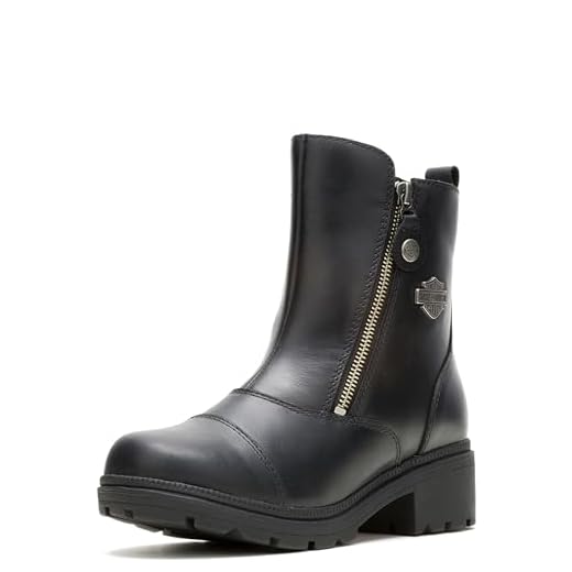 HARLEY-DAVIDSON FOOTWEAR Women's Amherst Motorcycle Boot, Black, 8 Medium US