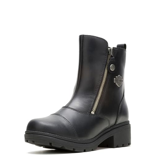 Harley-Davidson Women's Amherst Leather Motorcycle Casual Boot, Black, 8