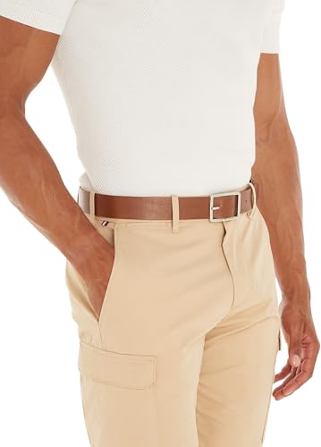 Tommy Hilfiger Herren Gürtel Jeans Buckle 3,5 cm aus Leder, Braun (Tan), 80 cm – Ansicht 3