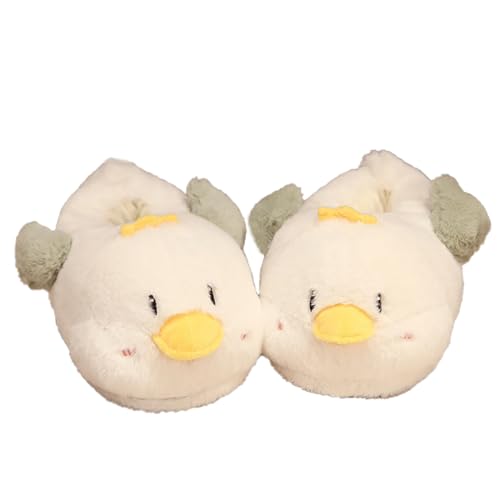 Image of Women's Cute Bee Bootie Slippers, Fuzzy Animal House Slippers with Heel, Warm Cozy Non-Slip Soft Sole for Indoor Comfort