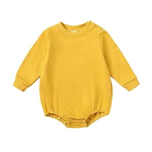 OPAWO Baby Sweatshirt Romper Onesie Newborn Girl Boy Bubble Romper Infant Crewneck Oversized Sweater Bodysuit Clothes Outfits