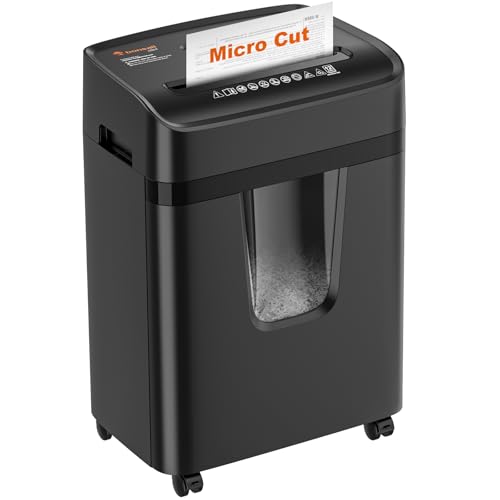 Image of Bonsaii 10-Sheet High-Security Micro-Cut Paper Shredder, Credit Card /Staples /Clips Shredders for Office and Home Use, 3.5-Gallon Pullout Wastebasket with Large Transparent Window (C220-B)