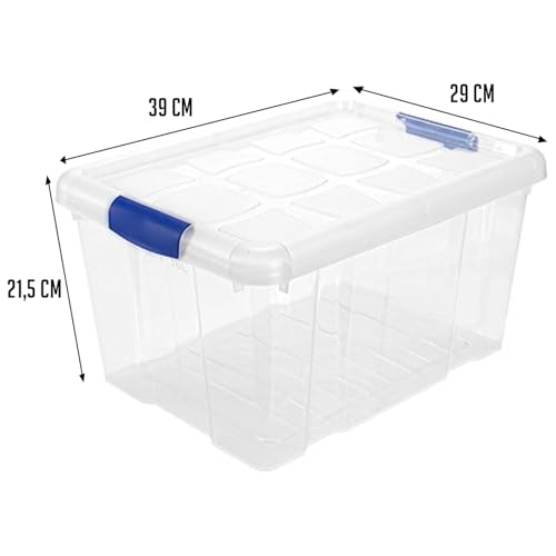 Miniatura 2 de Ac - Pack De 4 Cajas De Ordenación De Plástico Transparente N. 1. Contenedor Para Almacenar Libros, Ropa, Mantas. Capacidad 16 Litros. Dimensiones Aprox.: 39,6 X 29,6 X 21,5 Cm