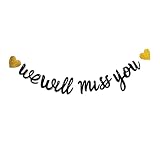 We Will Miss You Banner Bunting Goodbye Party Banner Retirement Banner for Going Away Party Decorati