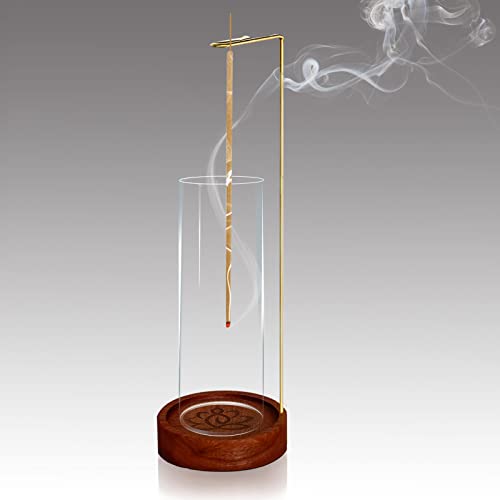 Incense Holder For Sticks, Modern Incense Holder With Ash Catcher Gold Incense Stick Holder For Yoga Spa A For Smudging, Incense Burning, Decoration (With Glass) #TOP6