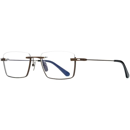 Image of FONEX Pure Titanium Glasses Frame Men Semi Rimless Square Eyeglasses Eyewear DTX416
