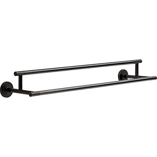 Image of DELTA FAUCET 75925-RB Trinsic 24 in. Double Wall Mount Towel Bar Bath Hardware Accessory in Venetian Bronze