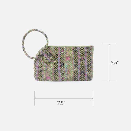 Image of HOBO Sable Leather Wristlet Wallet for Women with Circular Handle, Zippered Closure, Credit Card Holder Organizer & Interior Zip Pocket - Geo Diamond