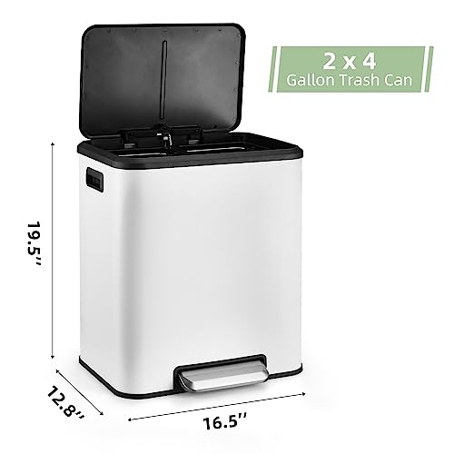 Caneca de basura rectangular de 30 L con doble compartimento miniatura 7